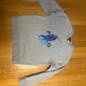 Boys Gray POLO Sweatshirt with Blue Polo Logo